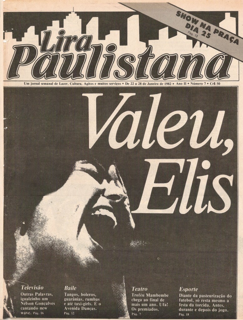 A capa do Jornal Lira Paulistana em homenagem a Elis